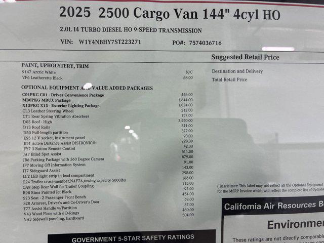new 2025 Mercedes-Benz Sprinter 2500 car, priced at $68,816