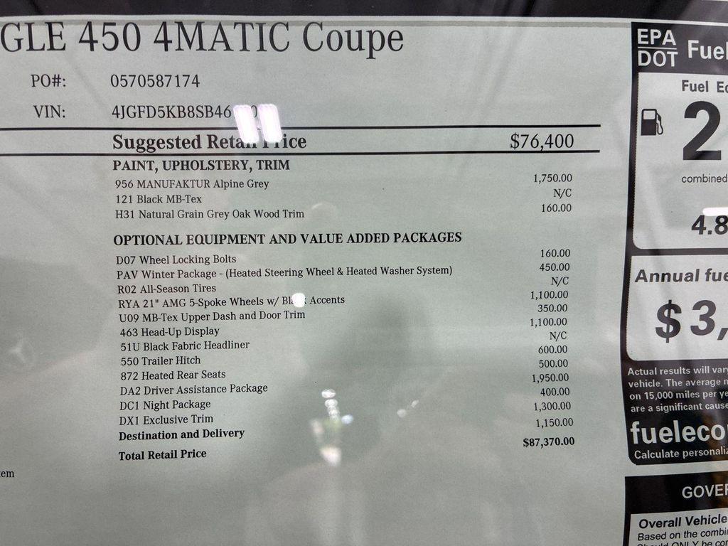 new 2025 Mercedes-Benz GLE 450 car, priced at $87,370