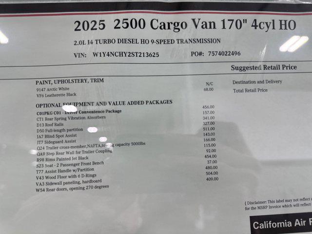 new 2025 Mercedes-Benz Sprinter 2500 car, priced at $66,945
