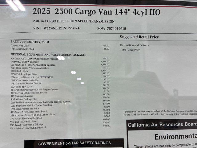 new 2025 Mercedes-Benz Sprinter 2500 car, priced at $69,962