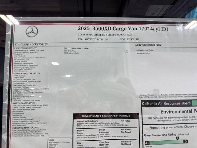 new 2025 Mercedes-Benz Sprinter 3500XD car, priced at $68,933