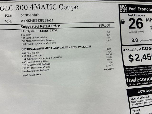 new 2025 Mercedes-Benz GLC 300 car, priced at $61,635