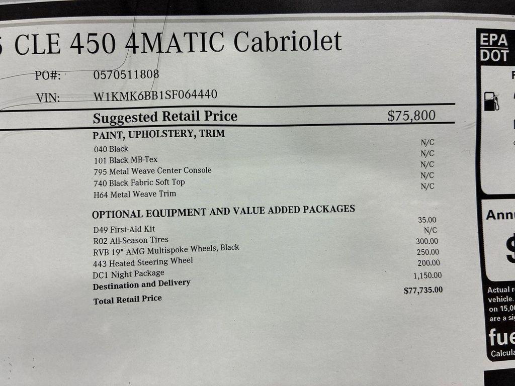 new 2025 Mercedes-Benz CLE 450 car, priced at $77,735