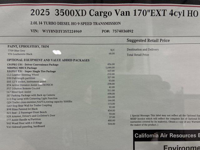 new 2025 Mercedes-Benz Sprinter 3500XD car, priced at $78,224