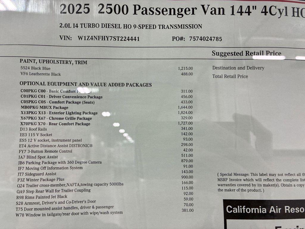 new 2025 Mercedes-Benz Sprinter 2500 car, priced at $74,825