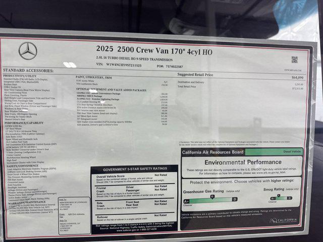new 2025 Mercedes-Benz Sprinter 2500 car, priced at $72,511