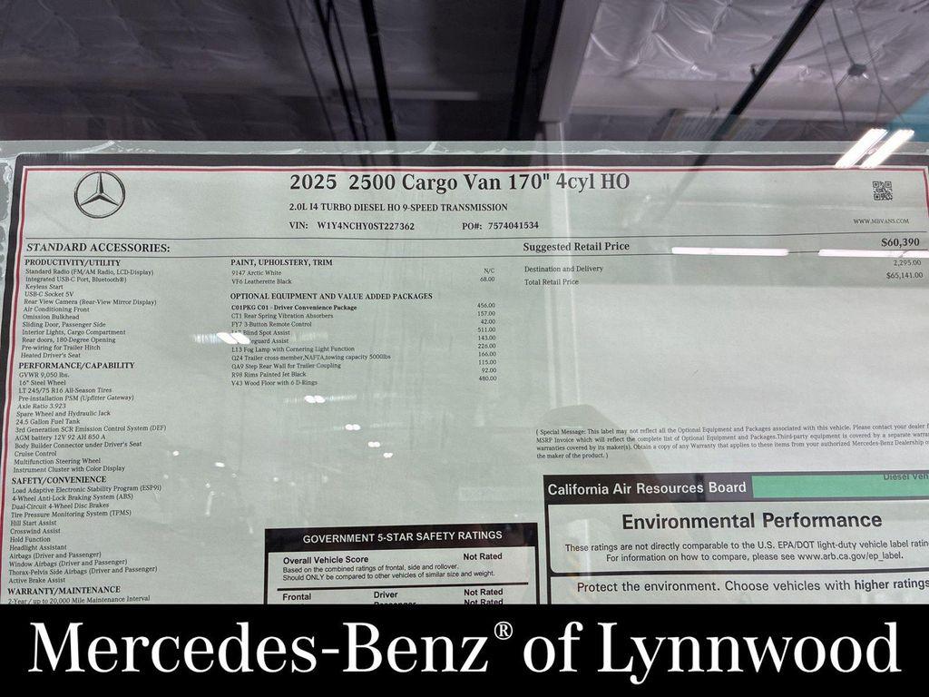 new 2025 Mercedes-Benz Sprinter 2500 car, priced at $65,141