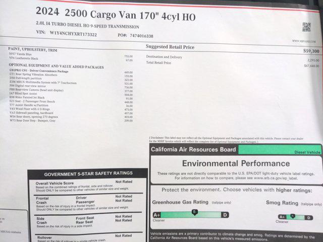 used 2024 Mercedes-Benz Sprinter 2500 car, priced at $59,495