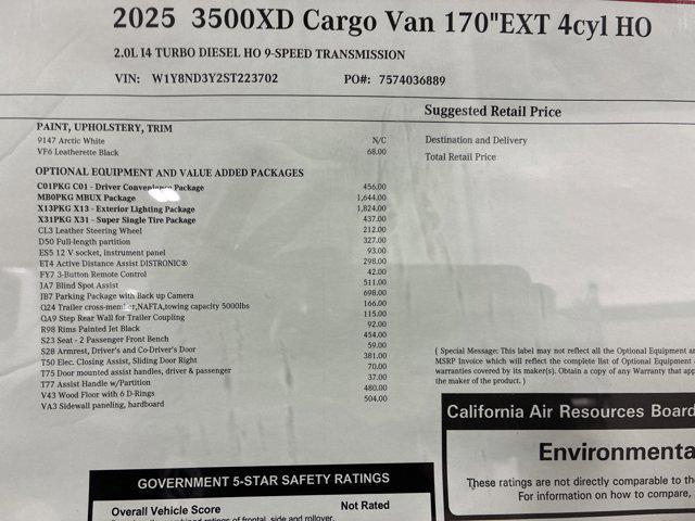 new 2025 Mercedes-Benz Sprinter 3500XD car, priced at $80,273