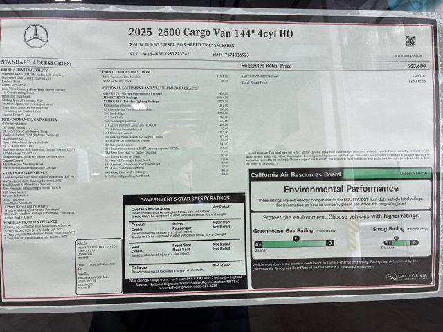 new 2025 Mercedes-Benz Sprinter 2500 car, priced at $69,640