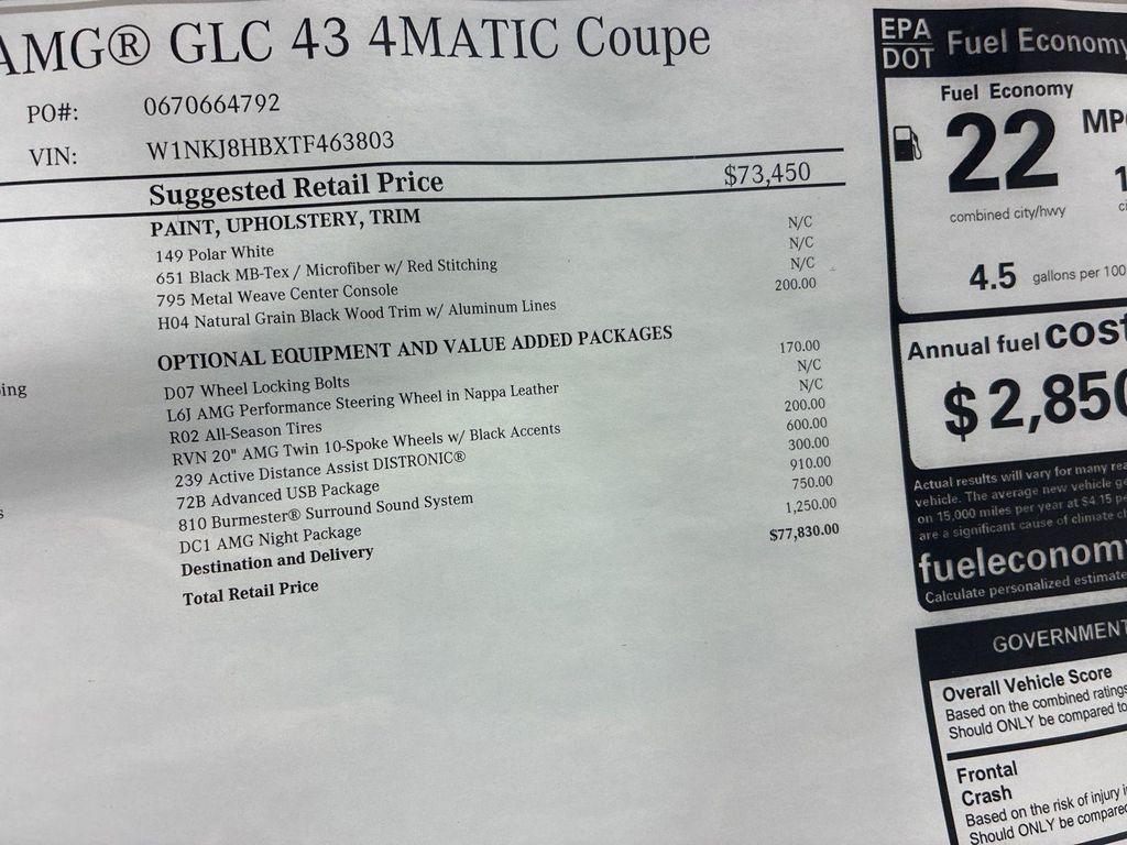 new 2026 Mercedes-Benz AMG GLC 43 car, priced at $77,830