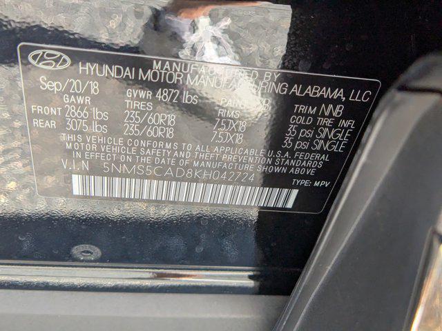 used 2019 Hyundai Santa Fe car, priced at $18,498