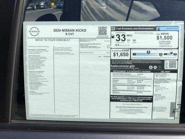new 2024 Nissan Kicks car, priced at $23,045