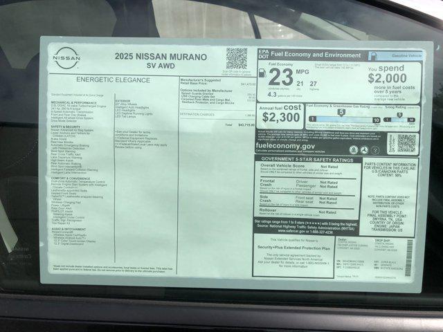 new 2025 Nissan Murano car, priced at $41,053