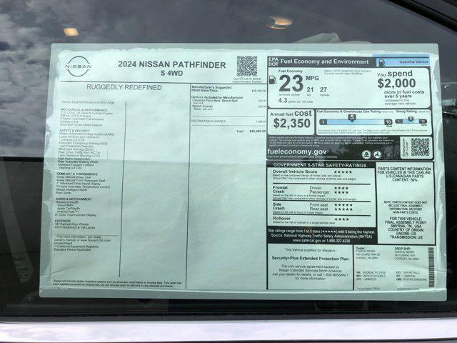 new 2024 Nissan Pathfinder car, priced at $37,646