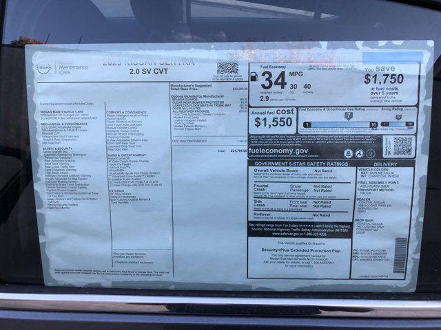 new 2025 Nissan Sentra car, priced at $23,803