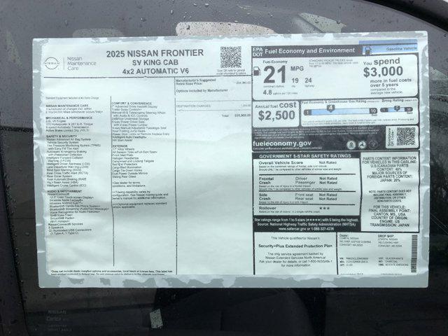 new 2025 Nissan Frontier car, priced at $34,464
