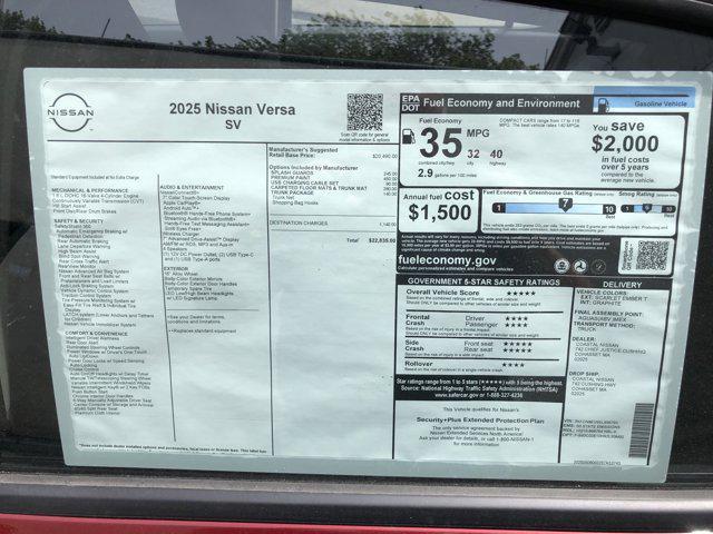new 2025 Nissan Versa car, priced at $22,835