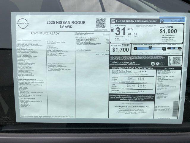 new 2025 Nissan Rogue car, priced at $31,716