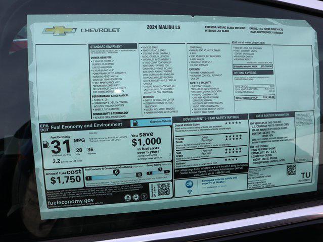 new 2024 Chevrolet Malibu car, priced at $25,195