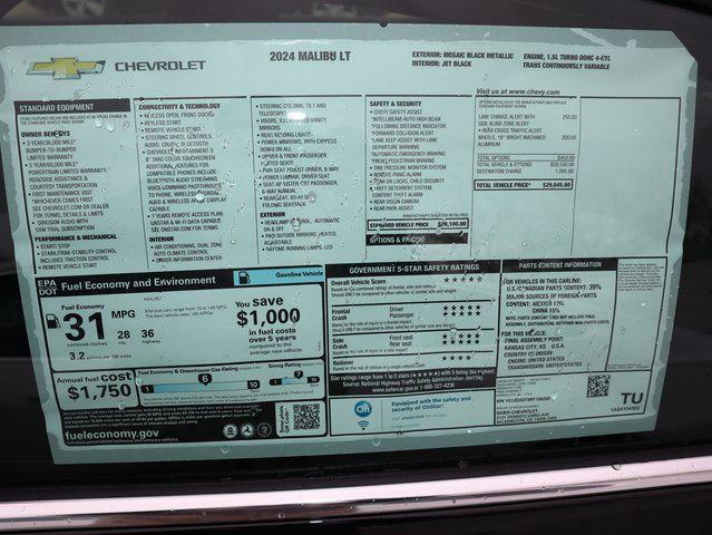 new 2024 Chevrolet Malibu car, priced at $27,145