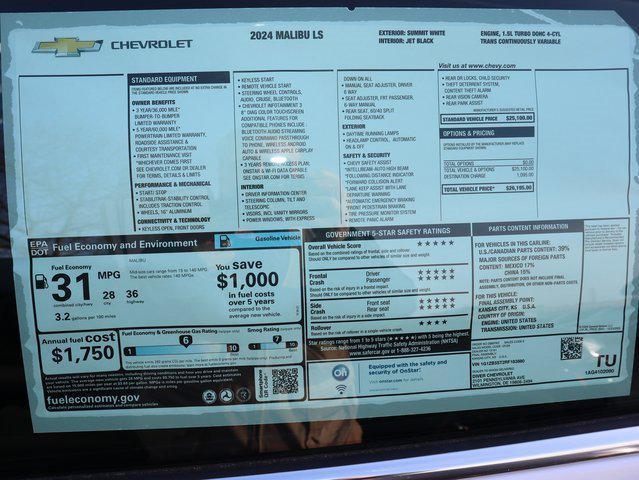 new 2024 Chevrolet Malibu car, priced at $24,195