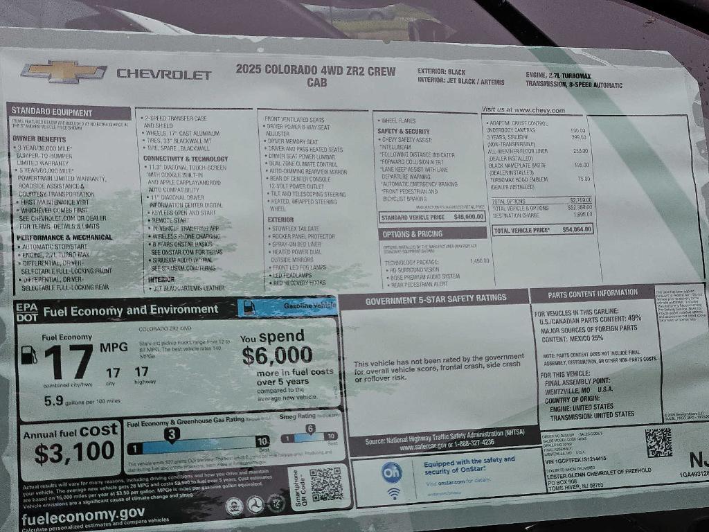 new 2025 Chevrolet Colorado car, priced at $52,127