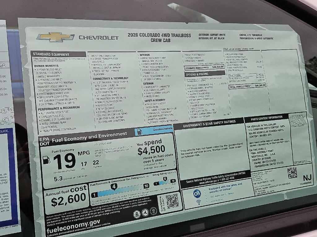 new 2026 Chevrolet Colorado car, priced at $45,423