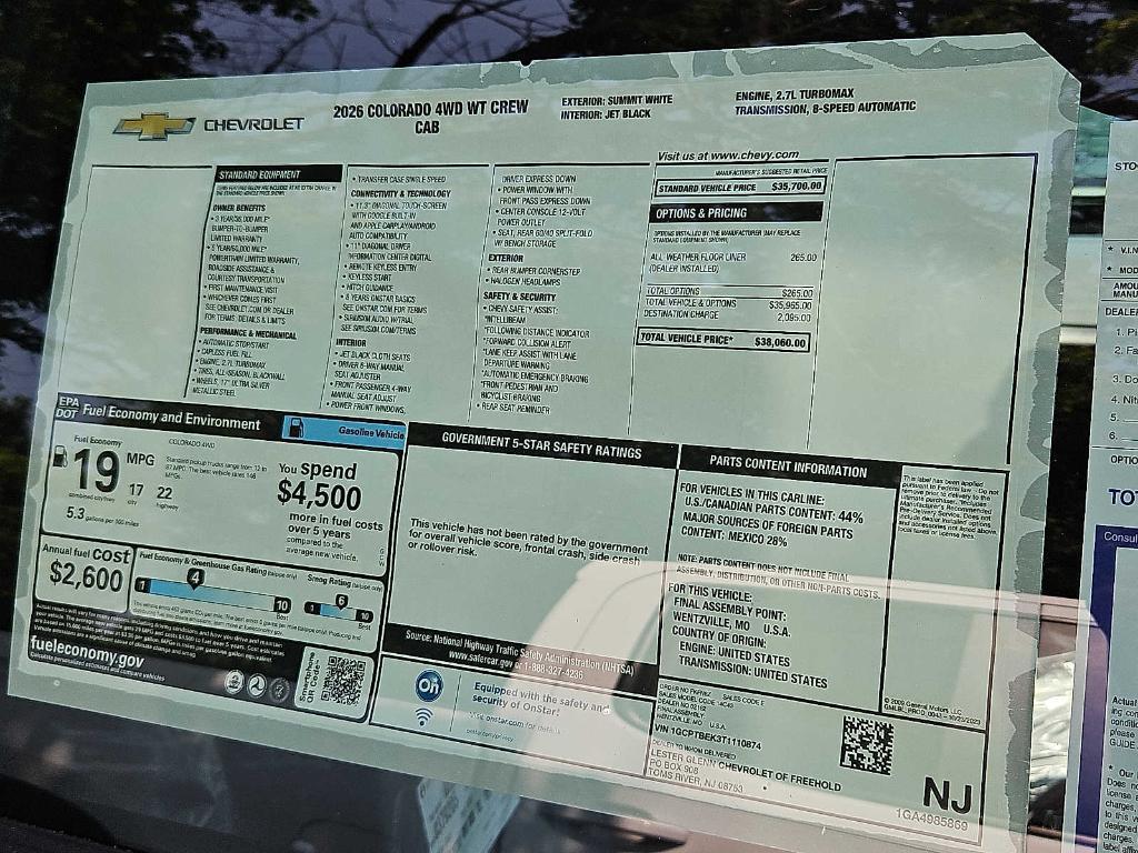 new 2026 Chevrolet Colorado car, priced at $37,123