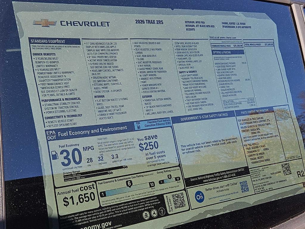 new 2026 Chevrolet Trax car, priced at $27,348