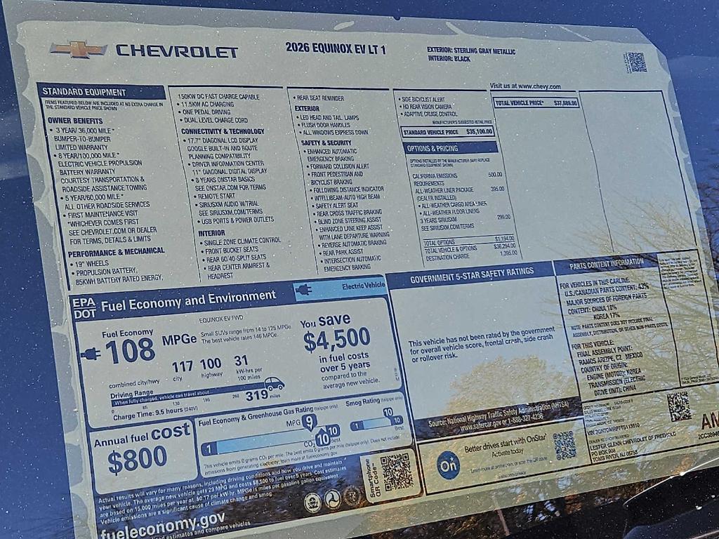 new 2026 Chevrolet Equinox EV car, priced at $37,689