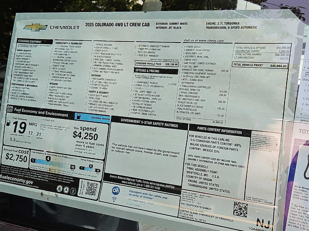 new 2025 Chevrolet Colorado car, priced at $45,694
