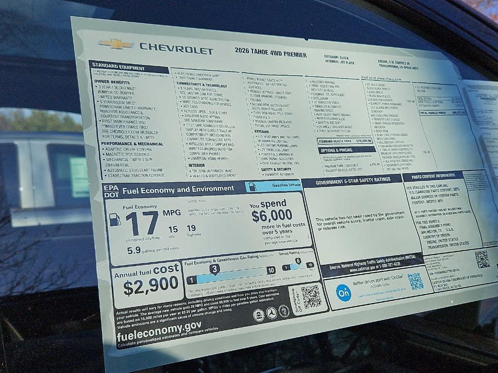 new 2026 Chevrolet Tahoe car, priced at $86,138
