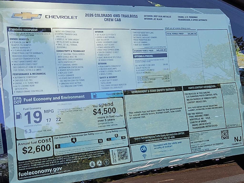new 2026 Chevrolet Colorado car, priced at $42,048