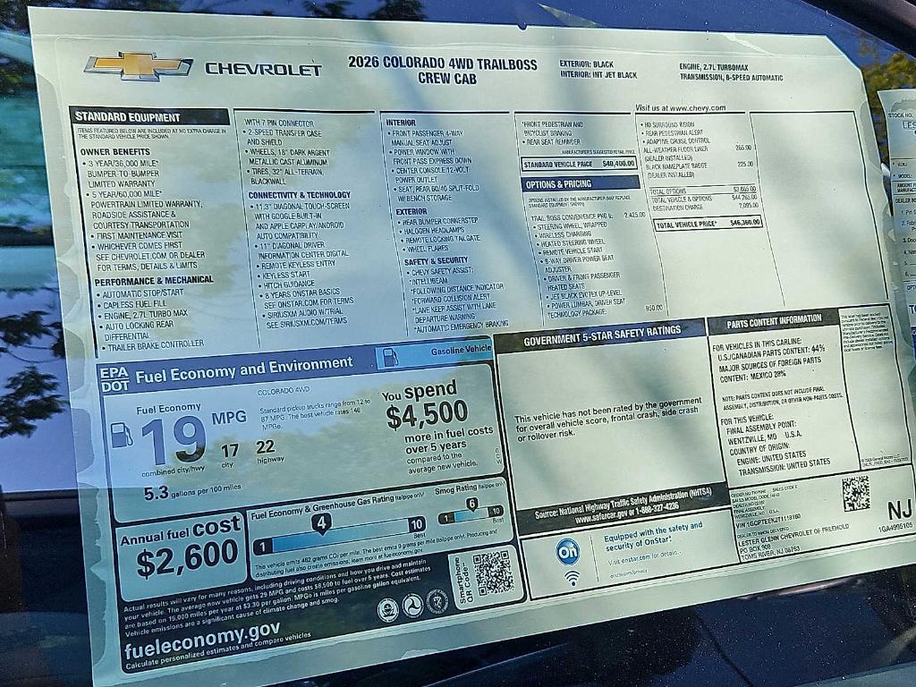new 2026 Chevrolet Colorado car, priced at $45,423