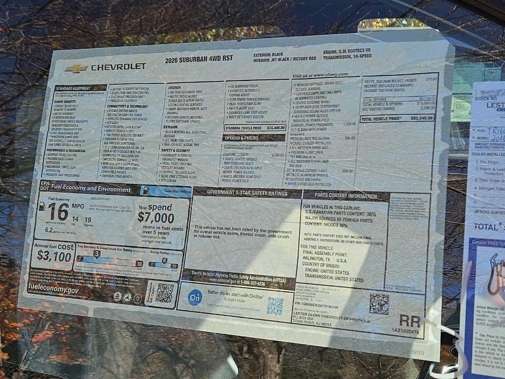 new 2026 Chevrolet Suburban car, priced at $82,245