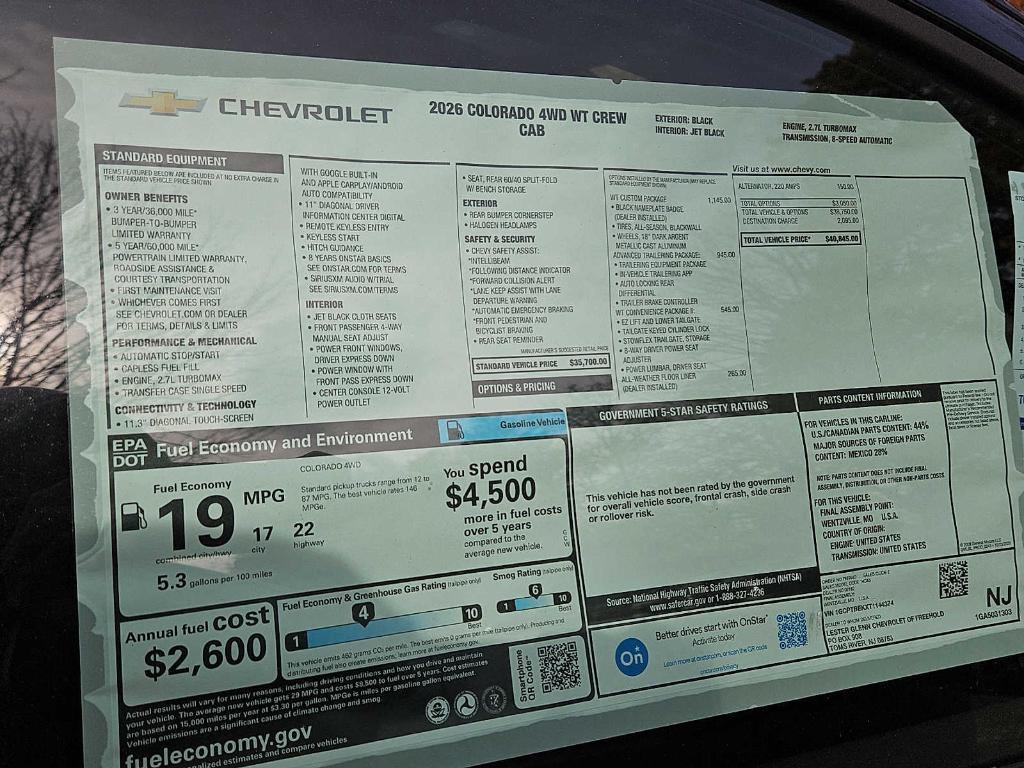 new 2026 Chevrolet Colorado car, priced at $38,908