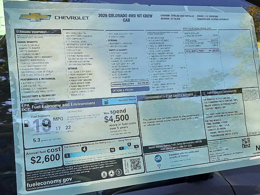 new 2026 Chevrolet Colorado car, priced at $40,383