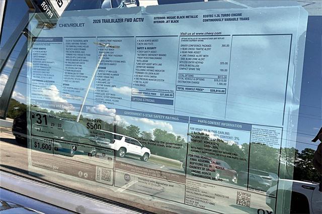 new 2026 Chevrolet TrailBlazer car, priced at $29,510