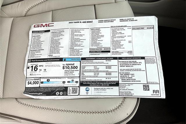 new 2025 GMC Yukon XL car, priced at $91,955