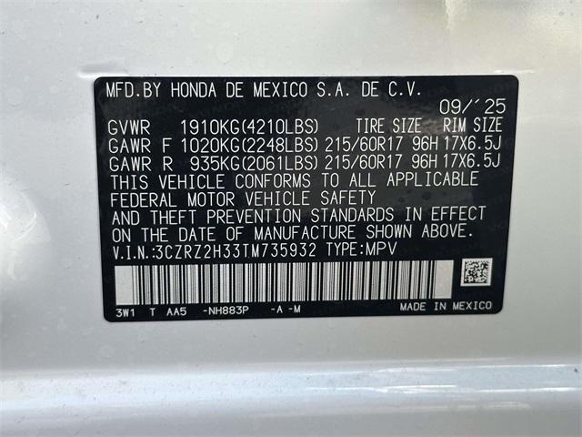 new 2026 Honda HR-V car, priced at $29,605