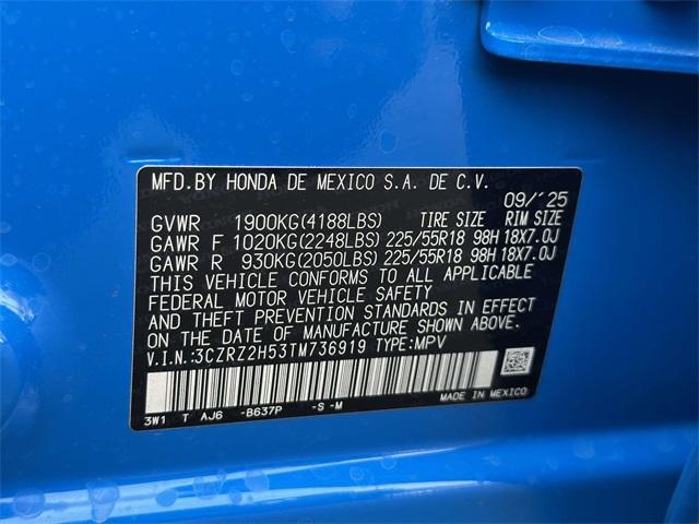 new 2026 Honda HR-V car, priced at $31,405