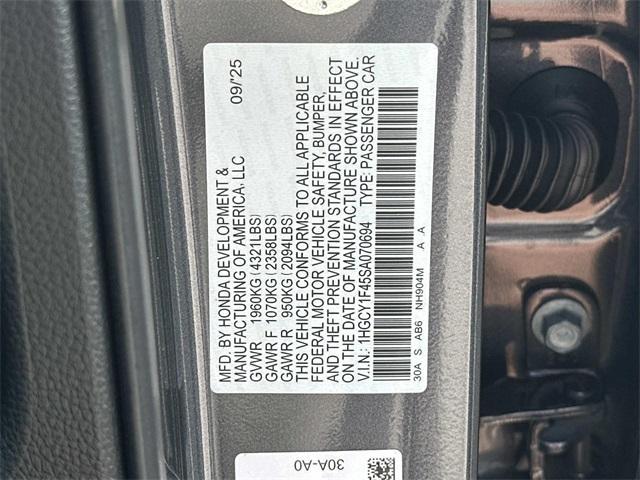 new 2025 Honda Accord car, priced at $31,755