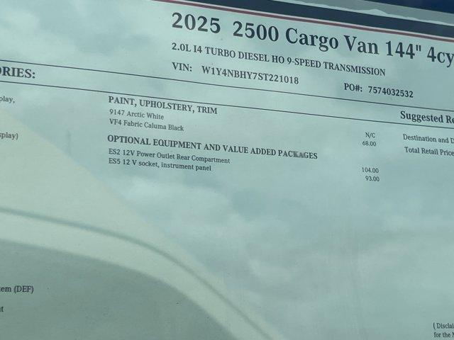 new 2025 Mercedes-Benz Sprinter 2500 car