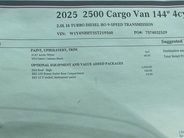 new 2025 Mercedes-Benz Sprinter 2500 car