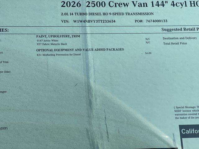 new 2026 Mercedes-Benz Sprinter 2500 car