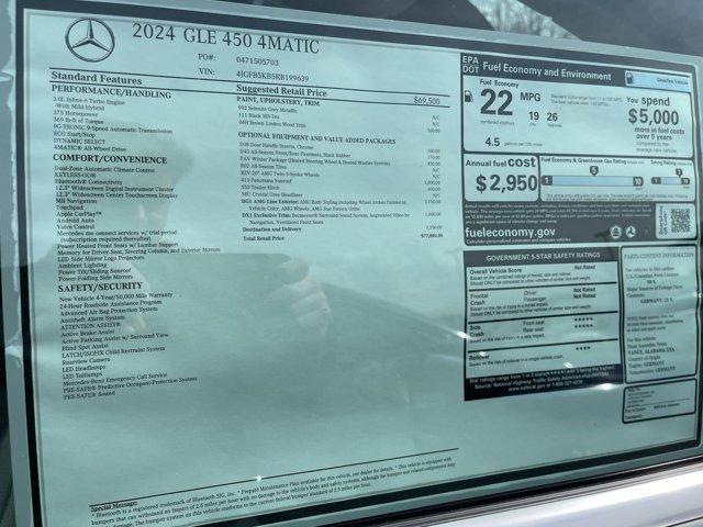 used 2024 Mercedes-Benz GLE 450 car, priced at $71,000