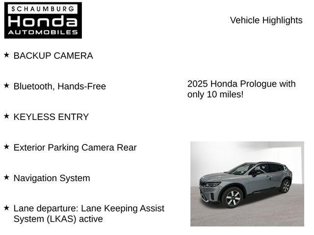 new 2025 Honda Prologue car, priced at $56,150