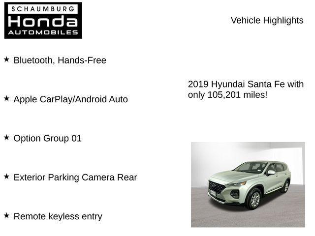 used 2019 Hyundai Santa Fe car, priced at $13,400