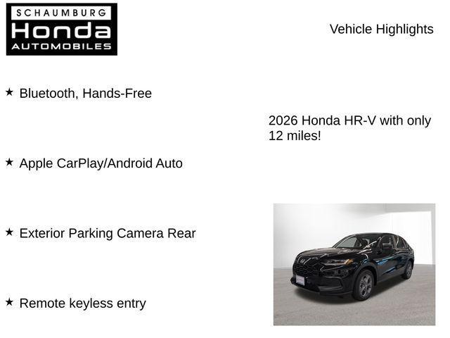 new 2026 Honda HR-V car, priced at $27,987